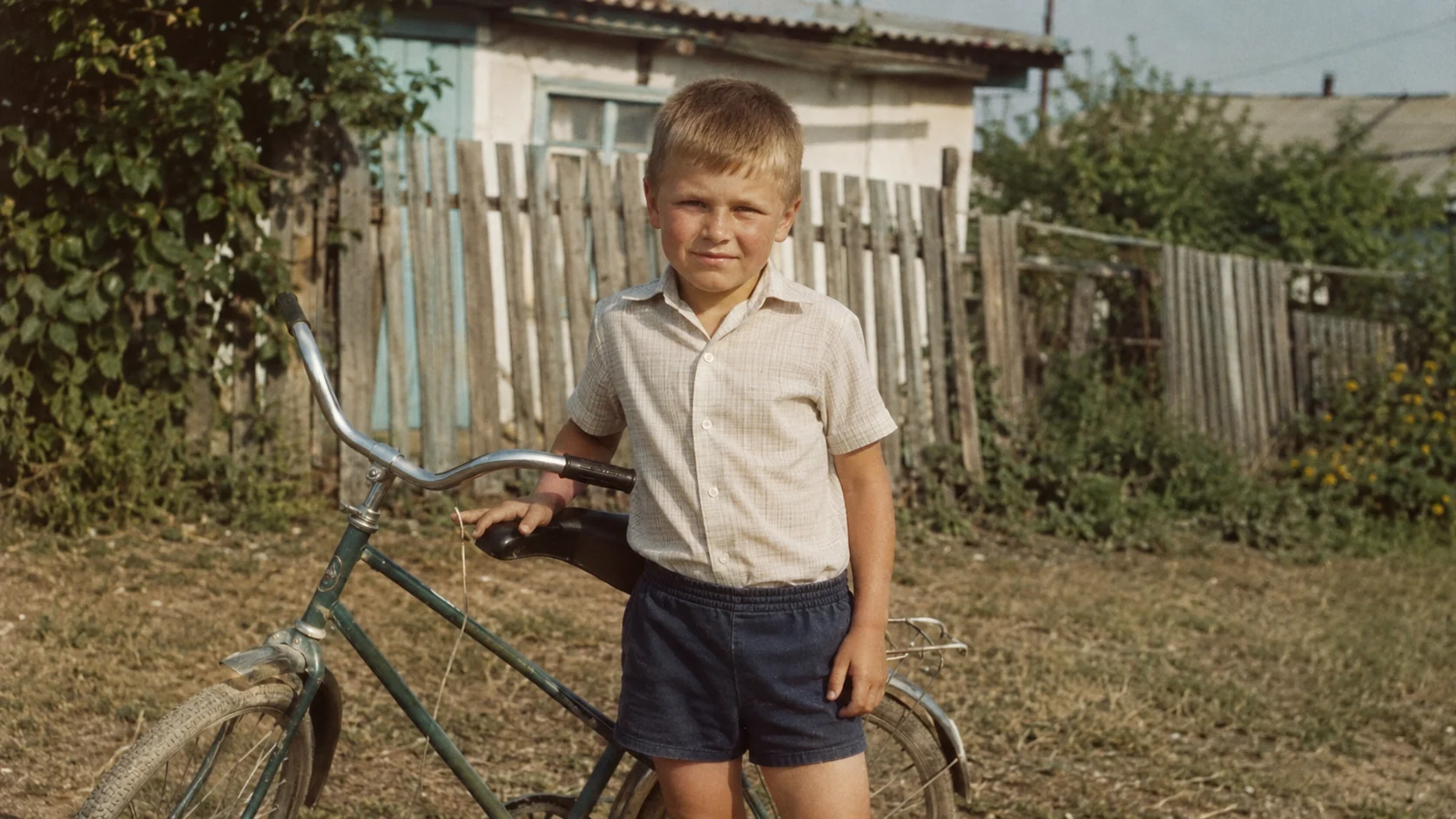Childhood image connected with rural family life