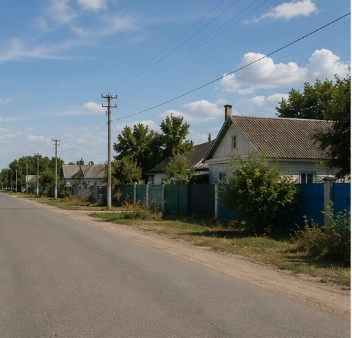 A broad street in the Nizhnedolgovskoe rural settlement